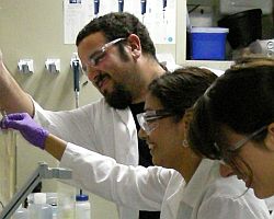 Kevin Pozzoli working in the lab