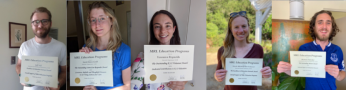 Congratulations to our 2020 Education Program volunteer awardees! From left to right: Jeff Self, Sarah Innes-Gold, Veronica Reynolds, Nicole Michenfelder-Schauser and Bretton Fletcher.